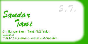 sandor tani business card